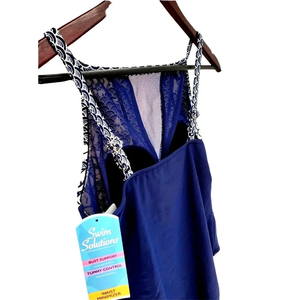 Swim Solutions 8 One-piece Swimwear Rosie Nauti High-Neck Mio Mesh Swimsuit - Picture 8 of 10